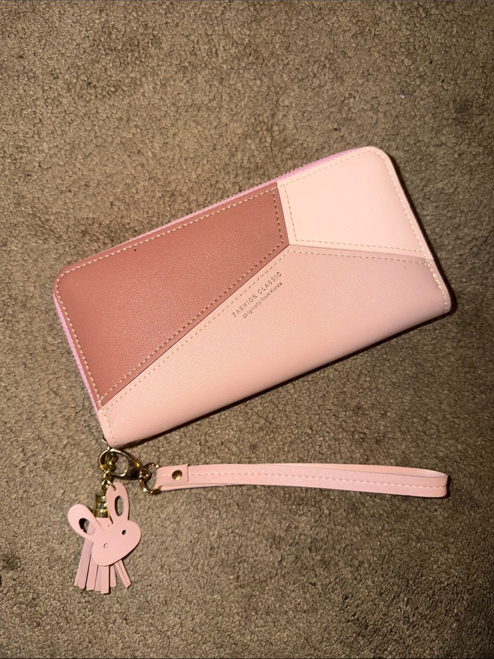 Pink Colorblock Wristlet Wallet